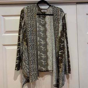 Women’s Snakeskin Metallic Open Cardigan- Size XXL